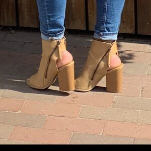 Dolce Vita shoes - Brown Side Zip Open Toe Heels